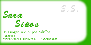 sara sipos business card